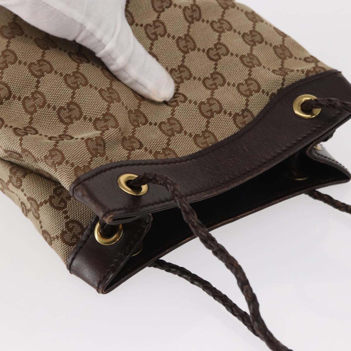 GUCCI GG Canvas Tote Bag Beige Gold 109143 Auth 151466