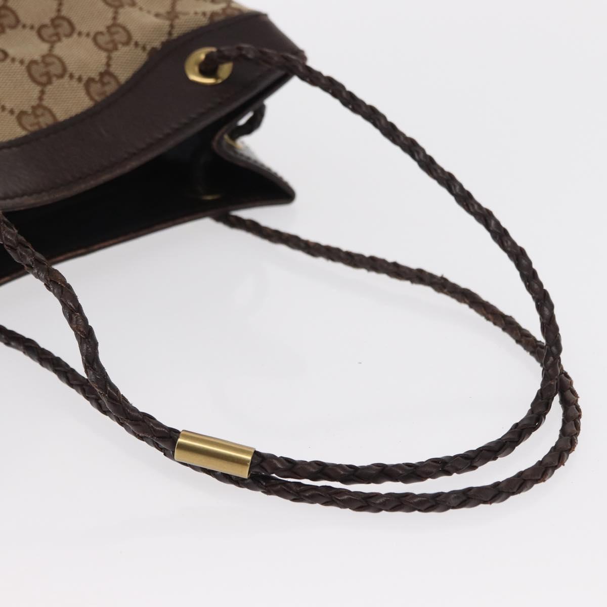 GUCCI GG Canvas Tote Bag Beige Gold 109143 Auth 151466