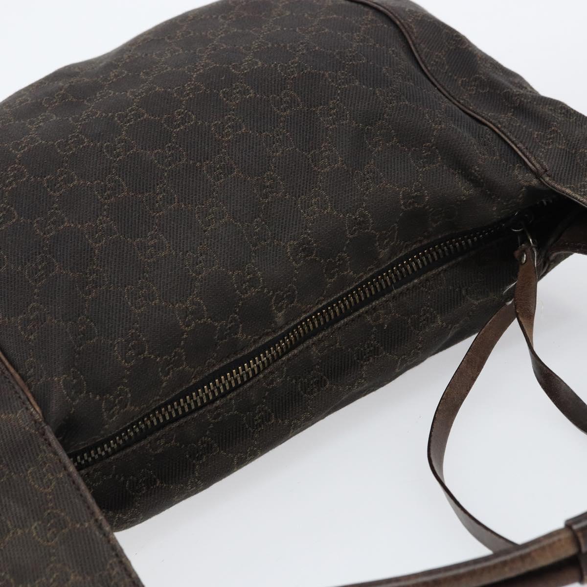 GUCCI GG Canvas Shoulder Bag Brown 101292 Auth 151467