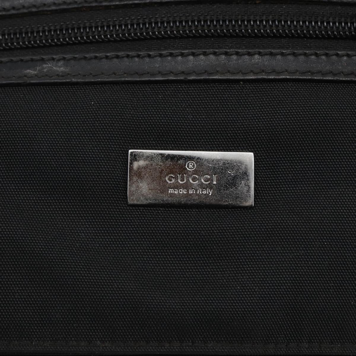 GUCCI Shoulder Bag Canvas Black Silver 122374 Auth 151471