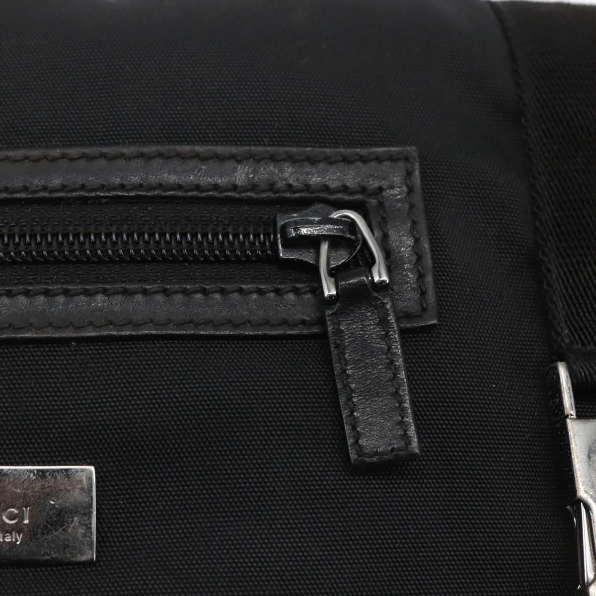 GUCCI Shoulder Bag Canvas Black Silver 122374 Auth 151471