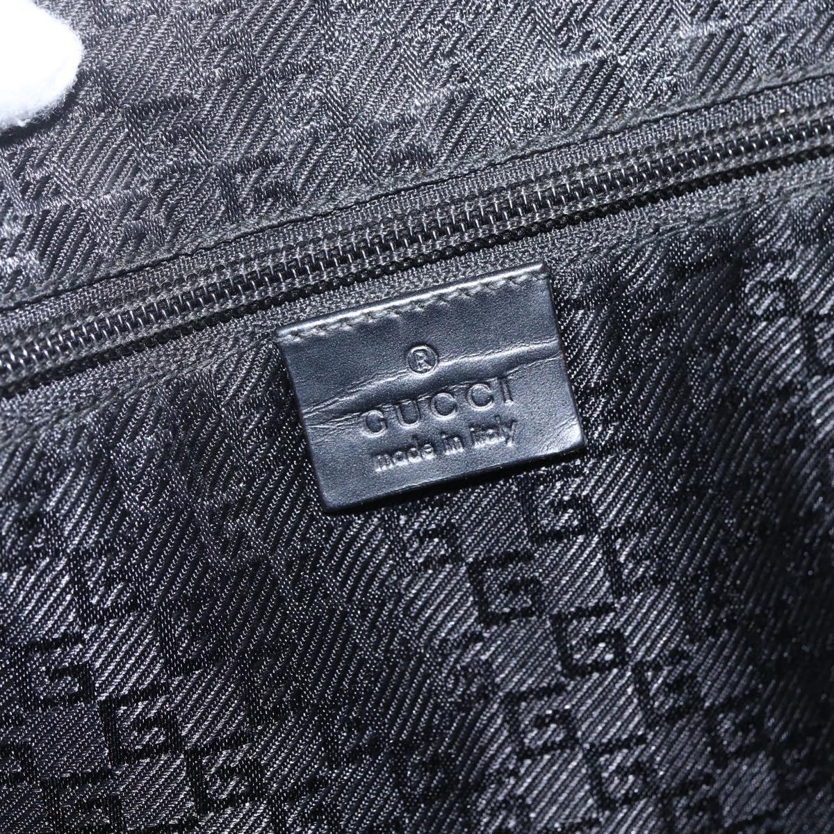 GUCCI Shoulder Bag Canvas Black Silver 122374 Auth 151471