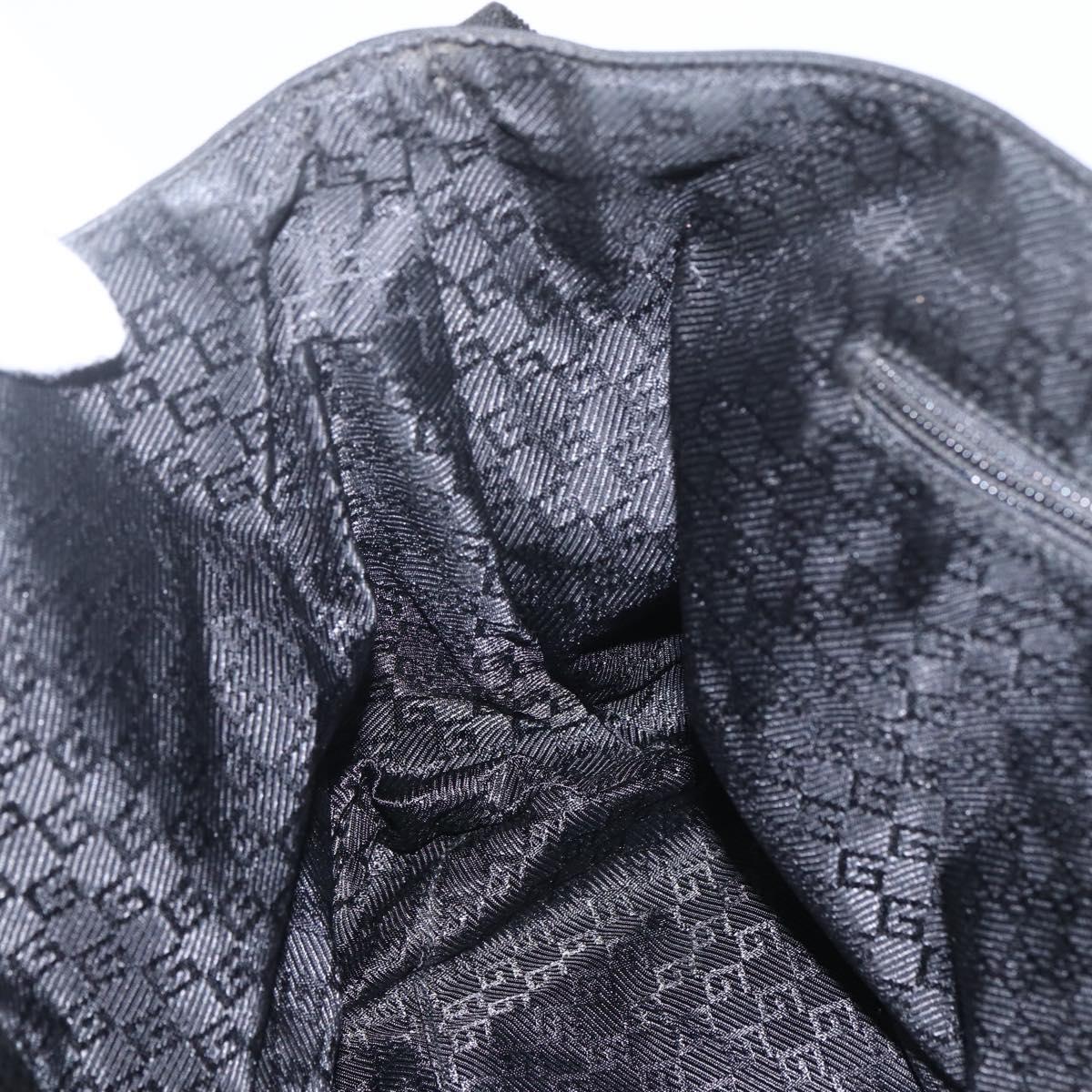 GUCCI Shoulder Bag Canvas Black Silver 122374 Auth 151471