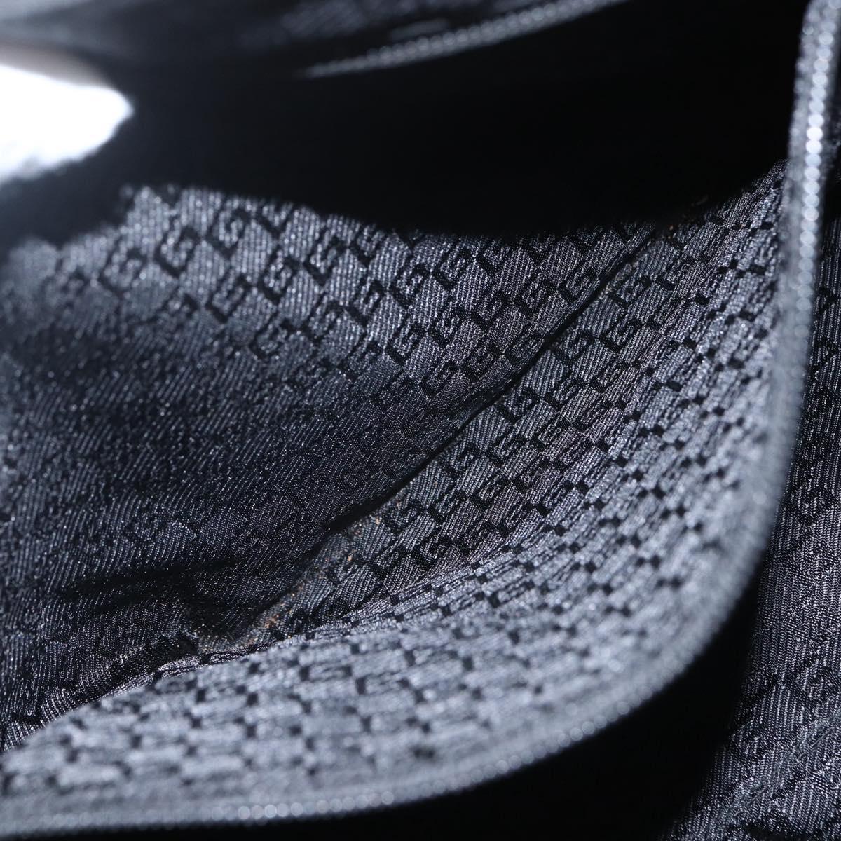 GUCCI Shoulder Bag Canvas Black Silver 122374 Auth 151471