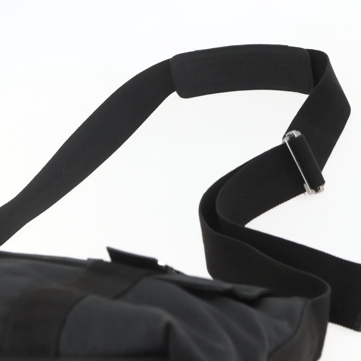 GUCCI Shoulder Bag Canvas Black Silver 122374 Auth 151471