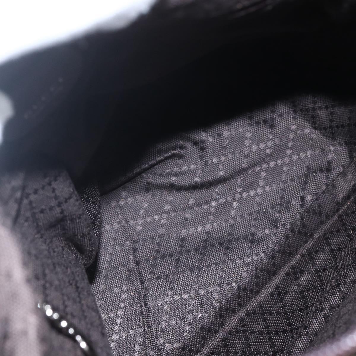 GUCCI Bamboo Shoulder Bag Nylon 2way Brown Silver 000 2404 0509 Auth 151472