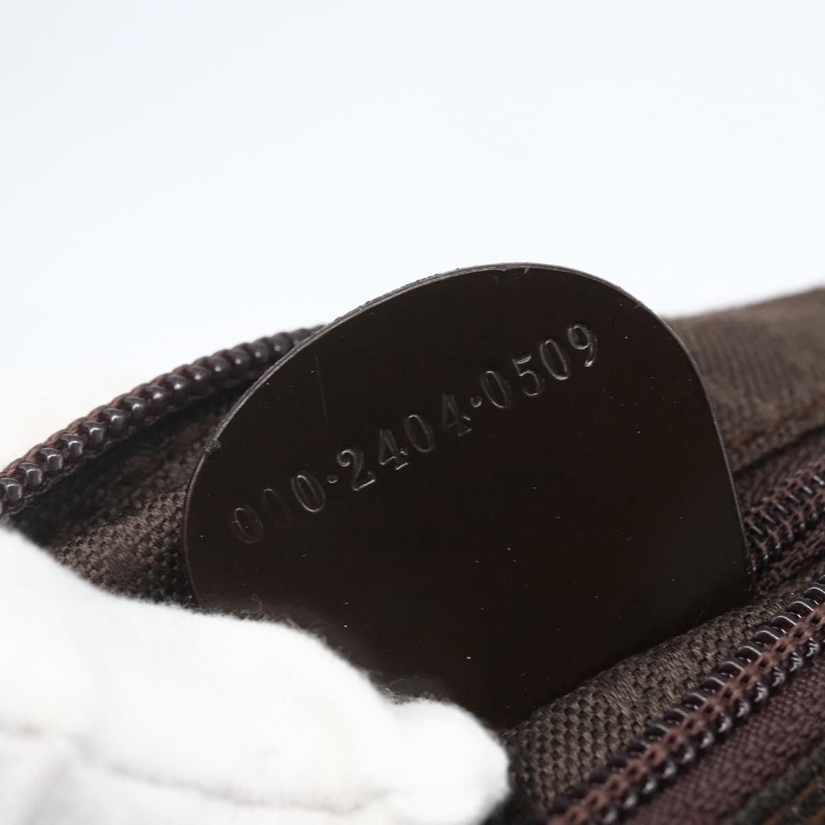 GUCCI Bamboo Shoulder Bag Nylon 2way Brown Silver 000 2404 0509 Auth 151472