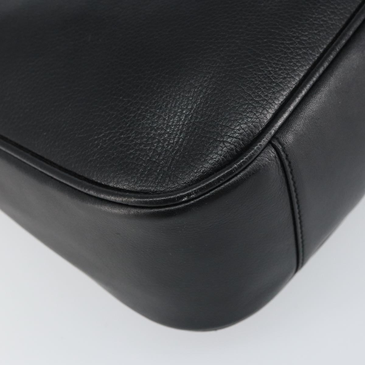 GUCCI Bamboo Shoulder Bag Leather 2way Black Gold 001 3444 1638 Auth 151473