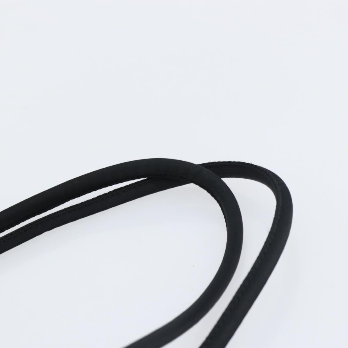 PRADA Hand Bag Nylon Black Silver Auth 151476