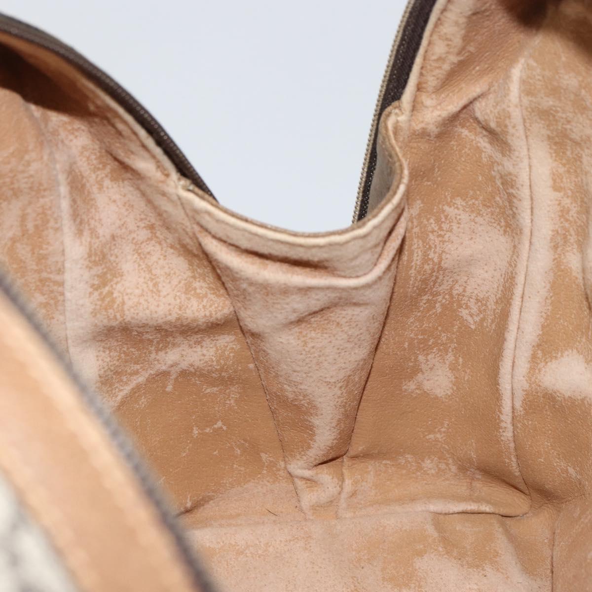 GUCCI GG Plus Supreme Boston Bag PVC Beige Gold Auth 151478