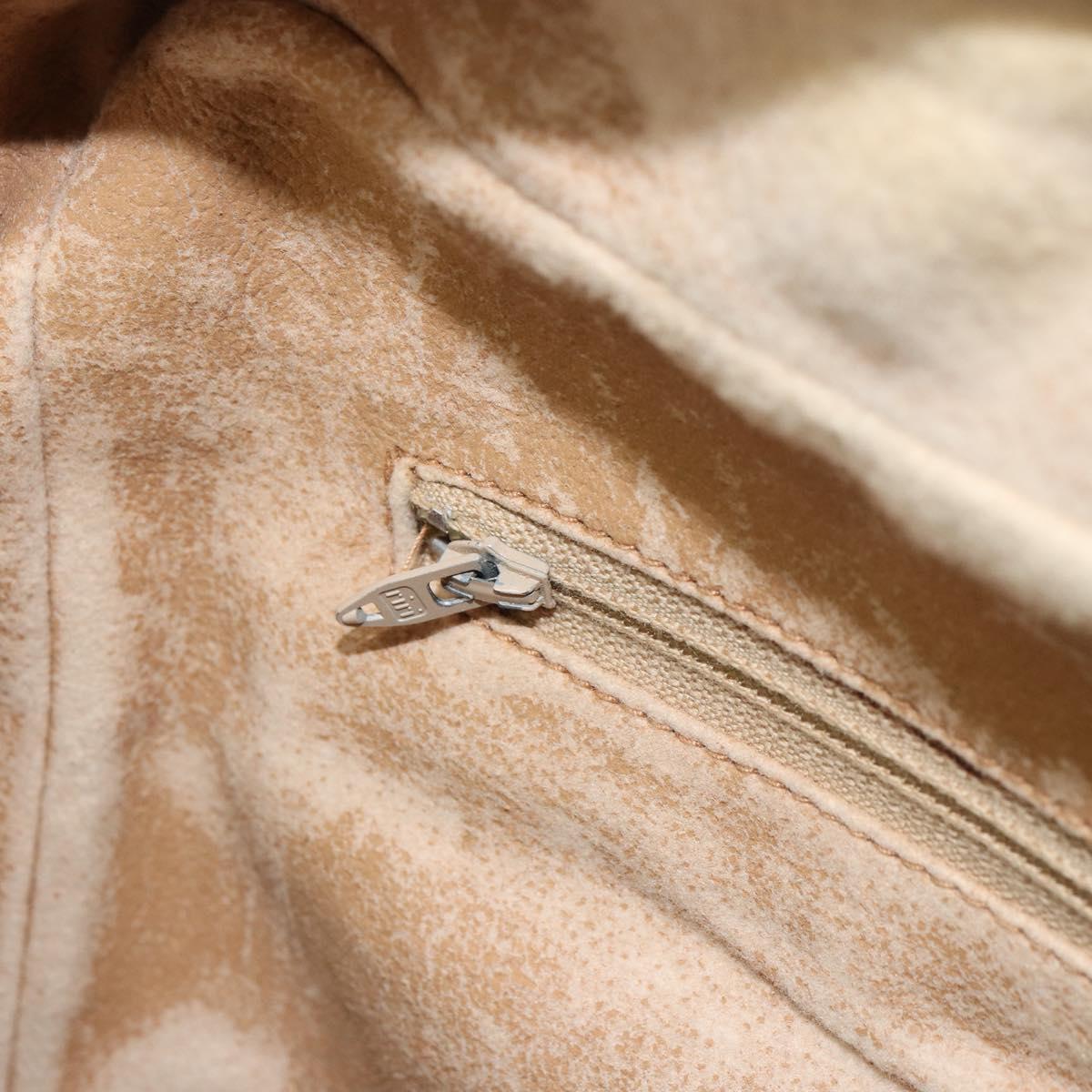 GUCCI GG Plus Supreme Boston Bag PVC Beige Gold Auth 151478