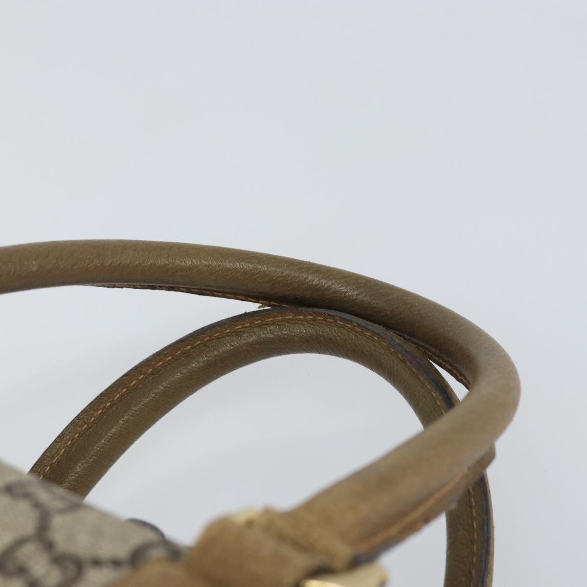 GUCCI GG Plus Supreme Boston Bag PVC Beige Gold Auth 151478