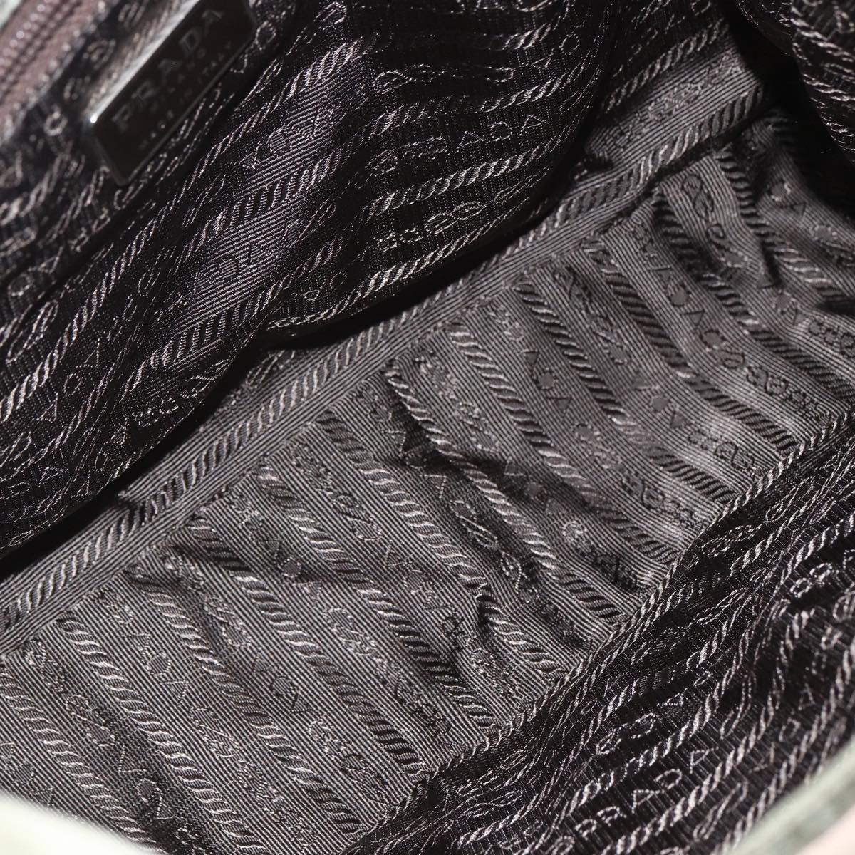 PRADA Shoulder Bag Nylon Khaki Silver Auth 151480