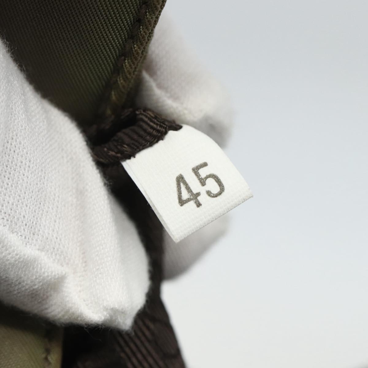 PRADA Shoulder Bag Nylon Khaki Silver Auth 151480