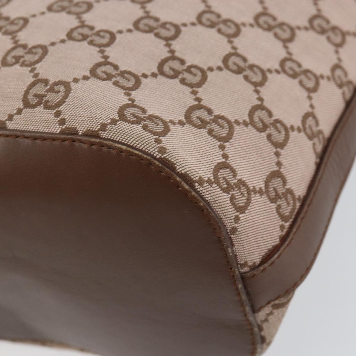 GUCCI GG Canvas Shoulder Bag Beige Gold Auth 151481