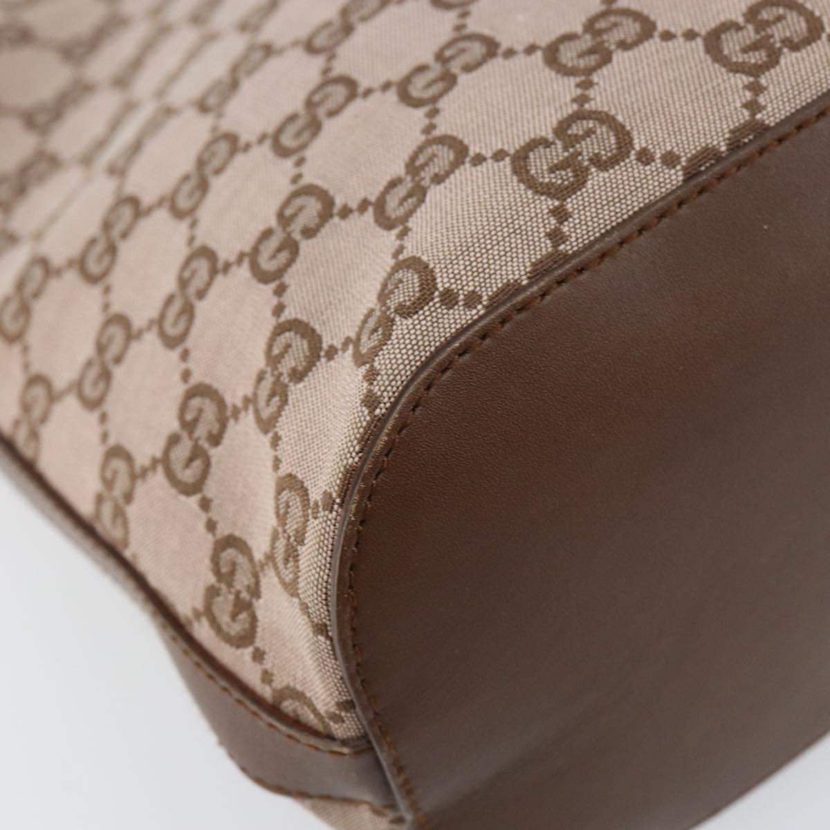 GUCCI GG Canvas Shoulder Bag Beige Gold Auth 151481