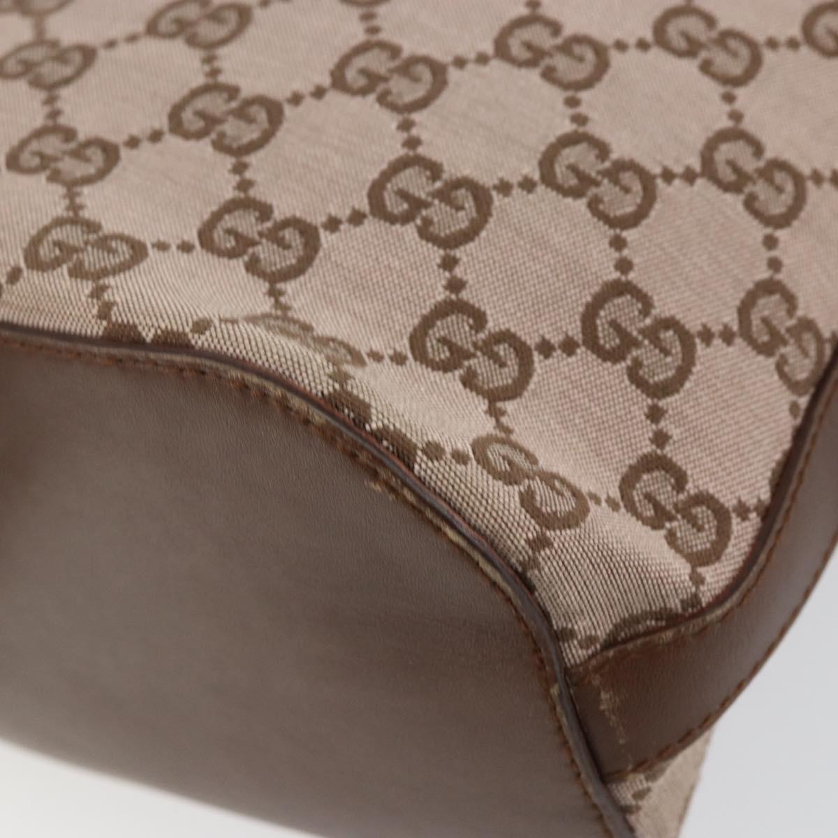 GUCCI GG Canvas Shoulder Bag Beige Gold Auth 151481