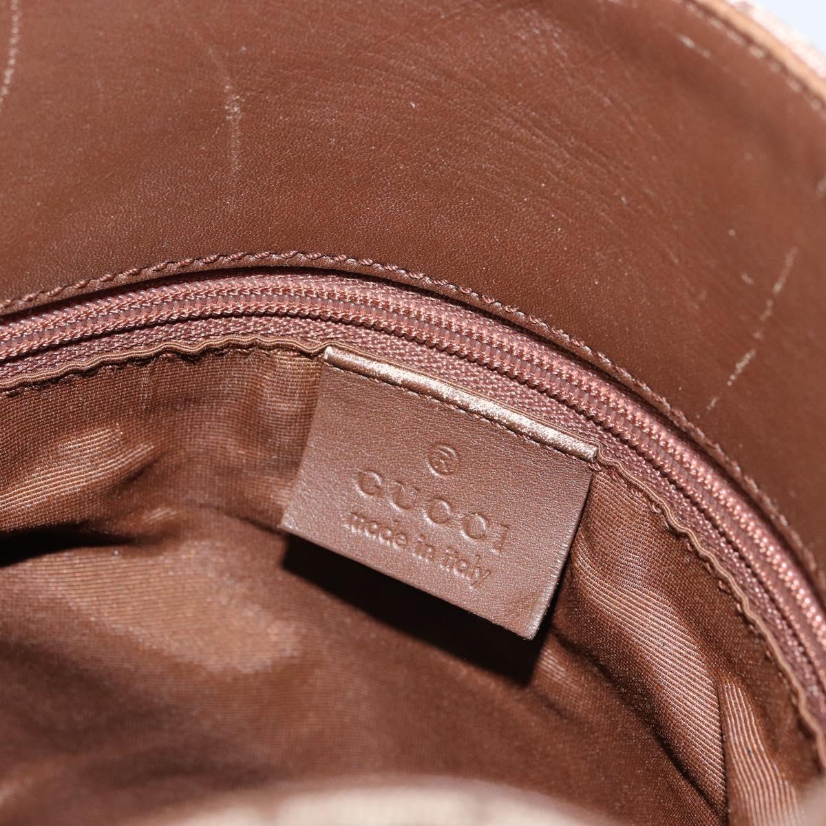 GUCCI GG Canvas Shoulder Bag Beige Gold Auth 151481