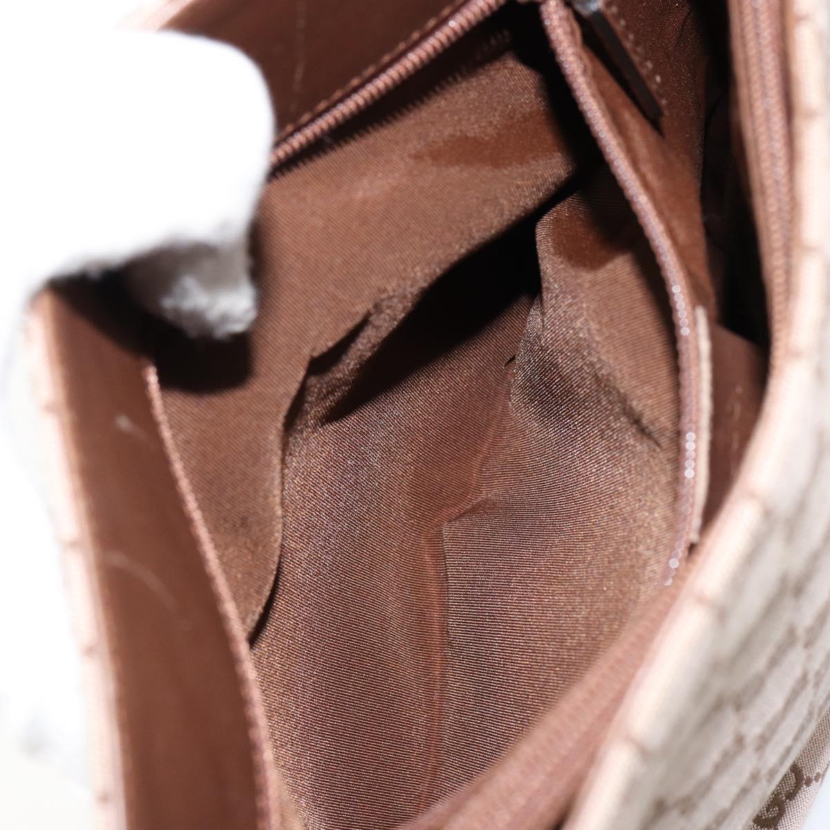 GUCCI GG Canvas Shoulder Bag Beige Gold Auth 151481