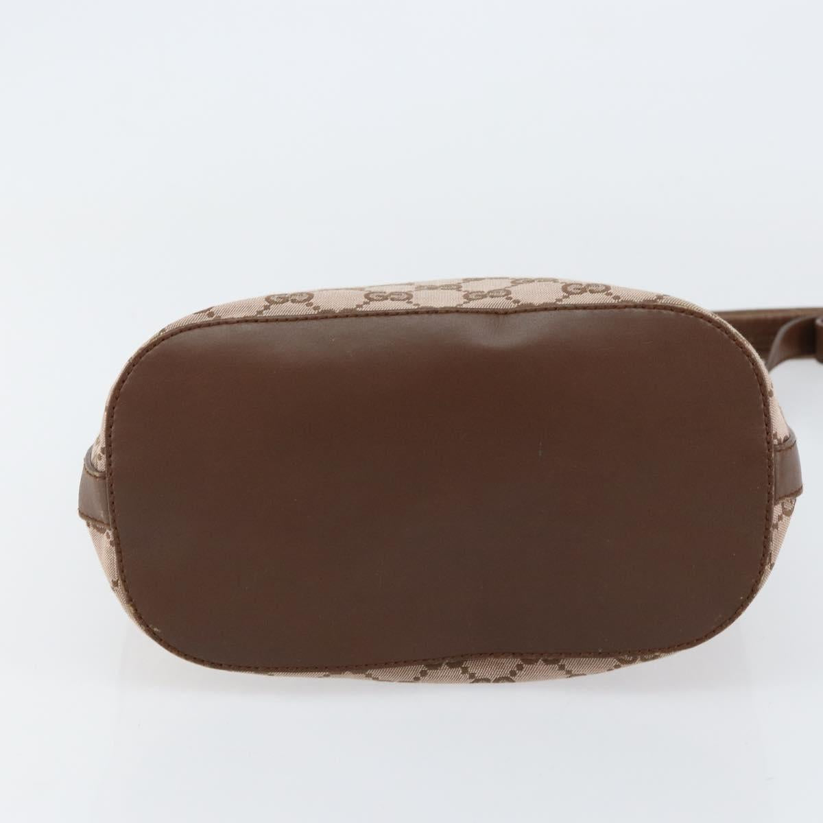 GUCCI GG Canvas Shoulder Bag Beige Gold Auth 151481