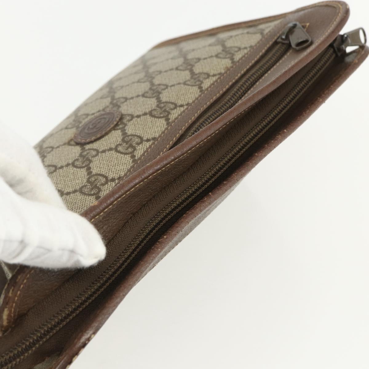 GUCCI GG Supreme Clutch Bag PVC Beige 014 115 6063 Auth 151482