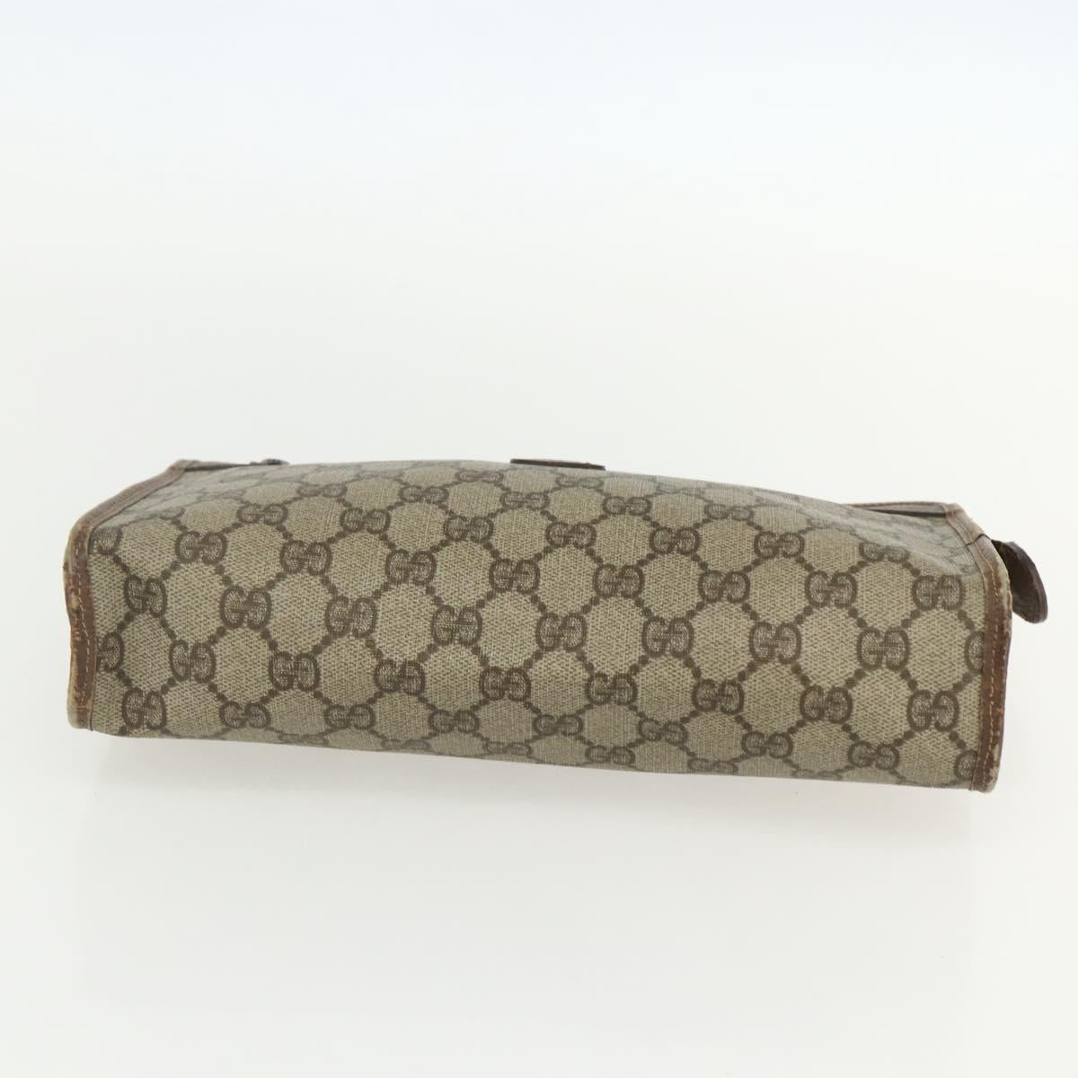 GUCCI GG Supreme Clutch Bag PVC Beige 014 115 6063 Auth 151482