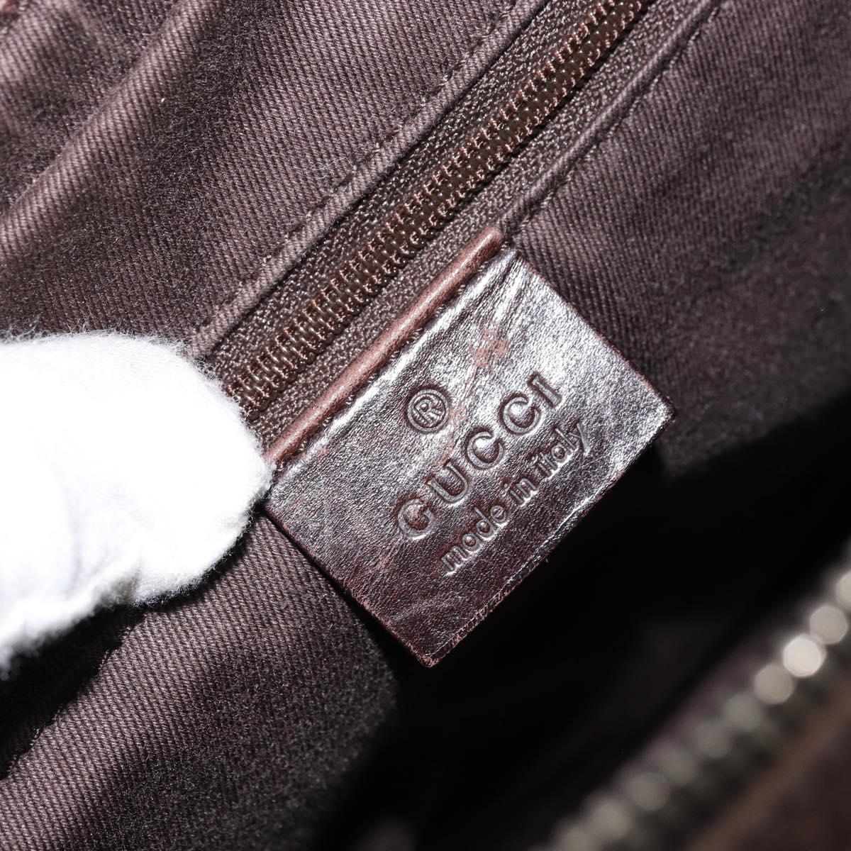 GUCCI GG Canvas Shoulder Bag Brown Silver 01234 Auth 151484