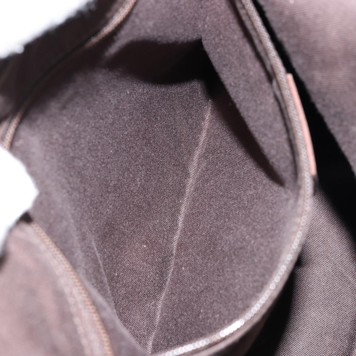 GUCCI GG Canvas Shoulder Bag Brown Silver 01234 Auth 151484