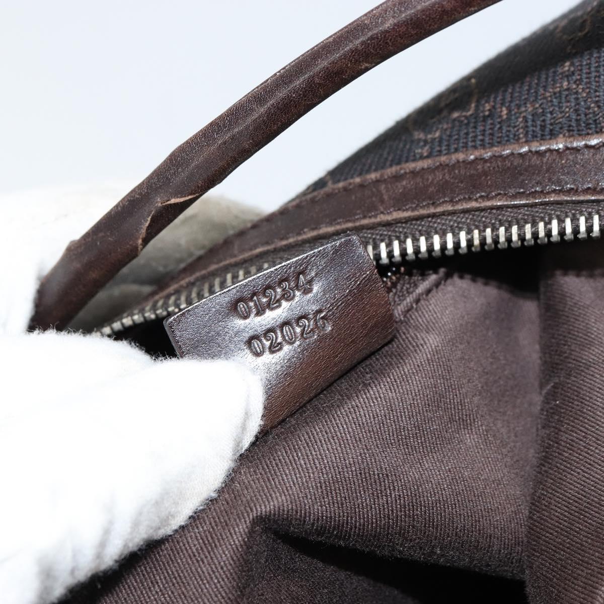 GUCCI GG Canvas Shoulder Bag Brown Silver 01234 Auth 151484