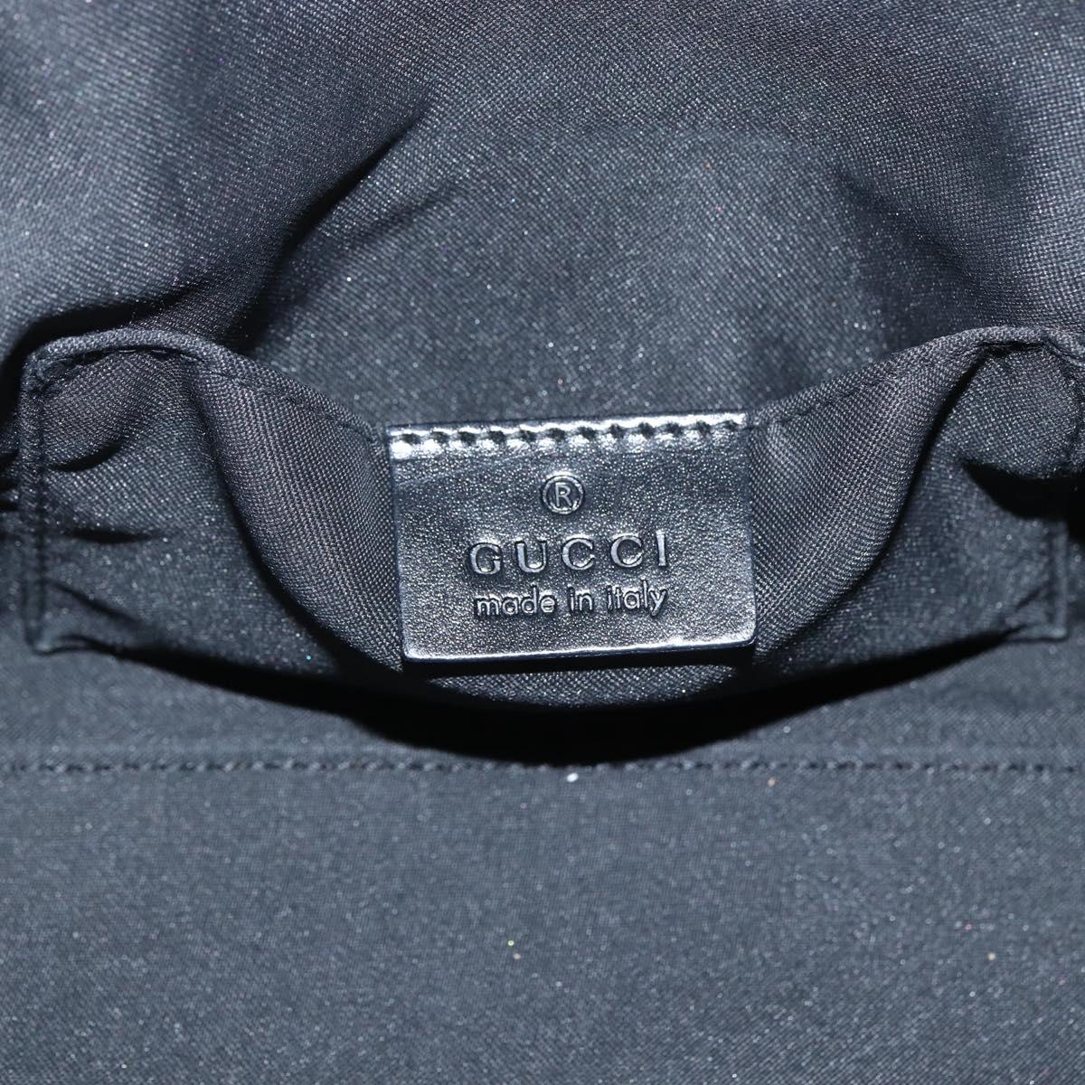 GUCCI GG Canvas Shoulder Bag Black Silver 000 0602 Auth 151489