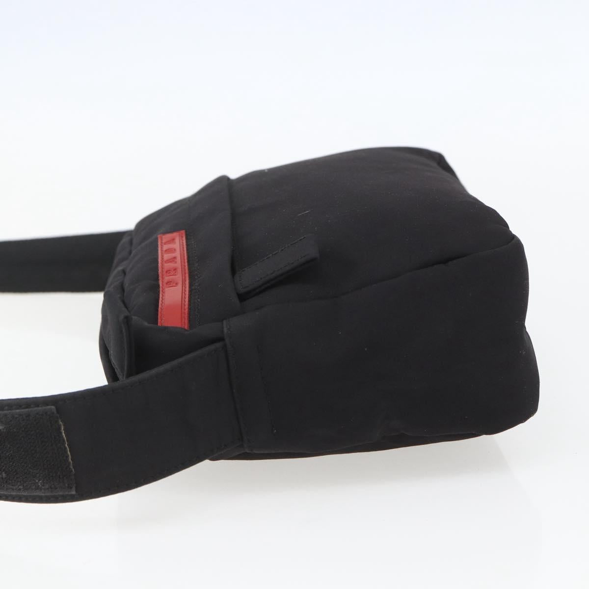 PRADA Sports Shoulder Bag Nylon Black Silver Auth 151492