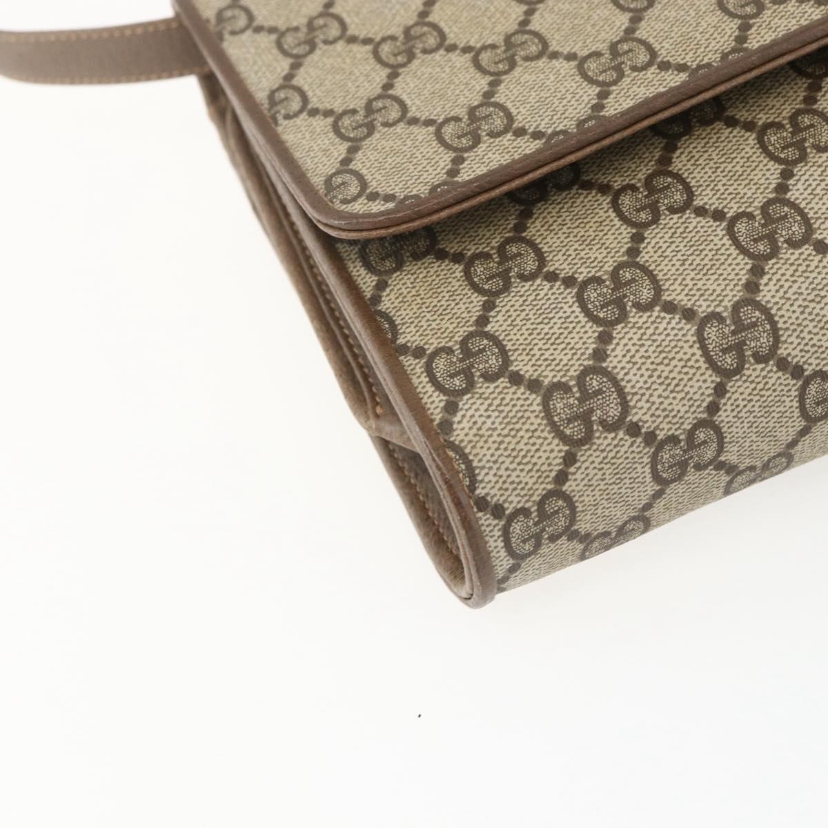 GUCCI GG Supreme Shoulder Bag PVC Beige Gold 904 02 050 Auth 151494