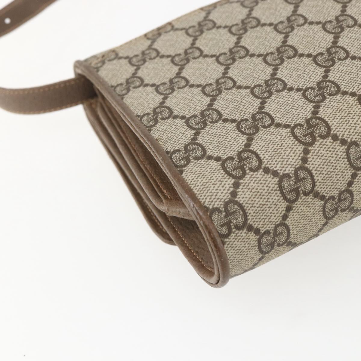 GUCCI GG Supreme Shoulder Bag PVC Beige Gold 904 02 050 Auth 151494