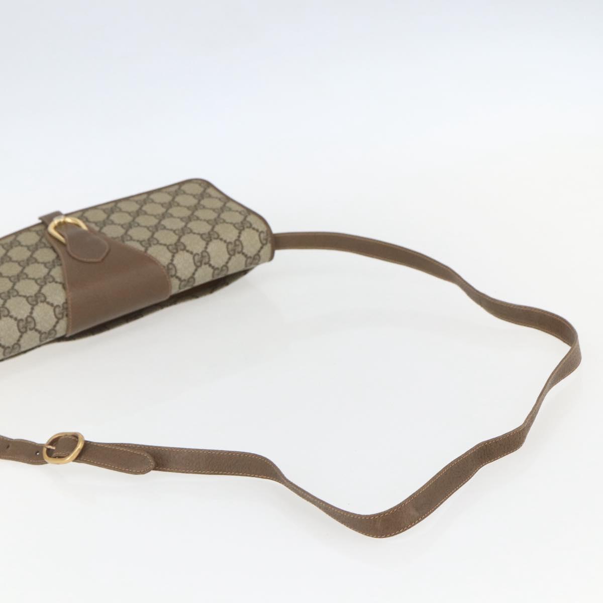 GUCCI GG Supreme Shoulder Bag PVC Beige Gold 904 02 050 Auth 151494