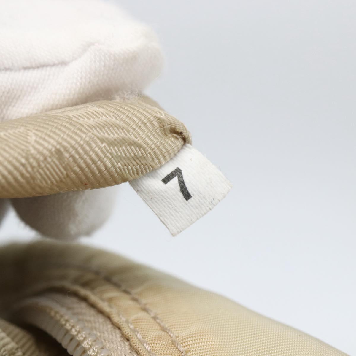 PRADA Shoulder Bag Nylon Beige Silver Auth 151497