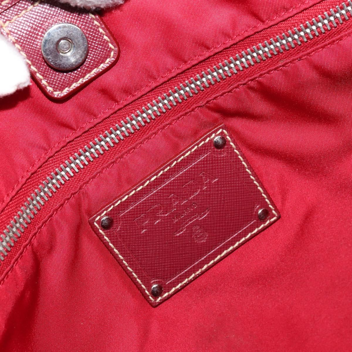 PRADA Tote Bag Nylon Pink Silver Auth 151499