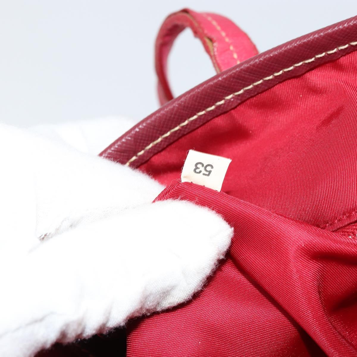 PRADA Tote Bag Nylon Pink Silver Auth 151499