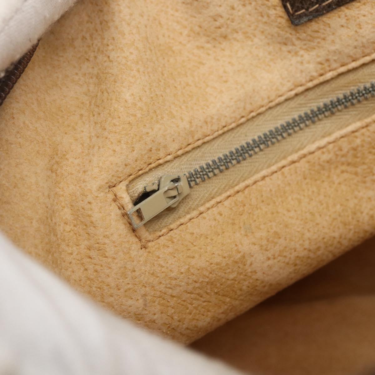 GUCCI GG Supreme Shoulder Bag PVC Beige Gold Auth 151504