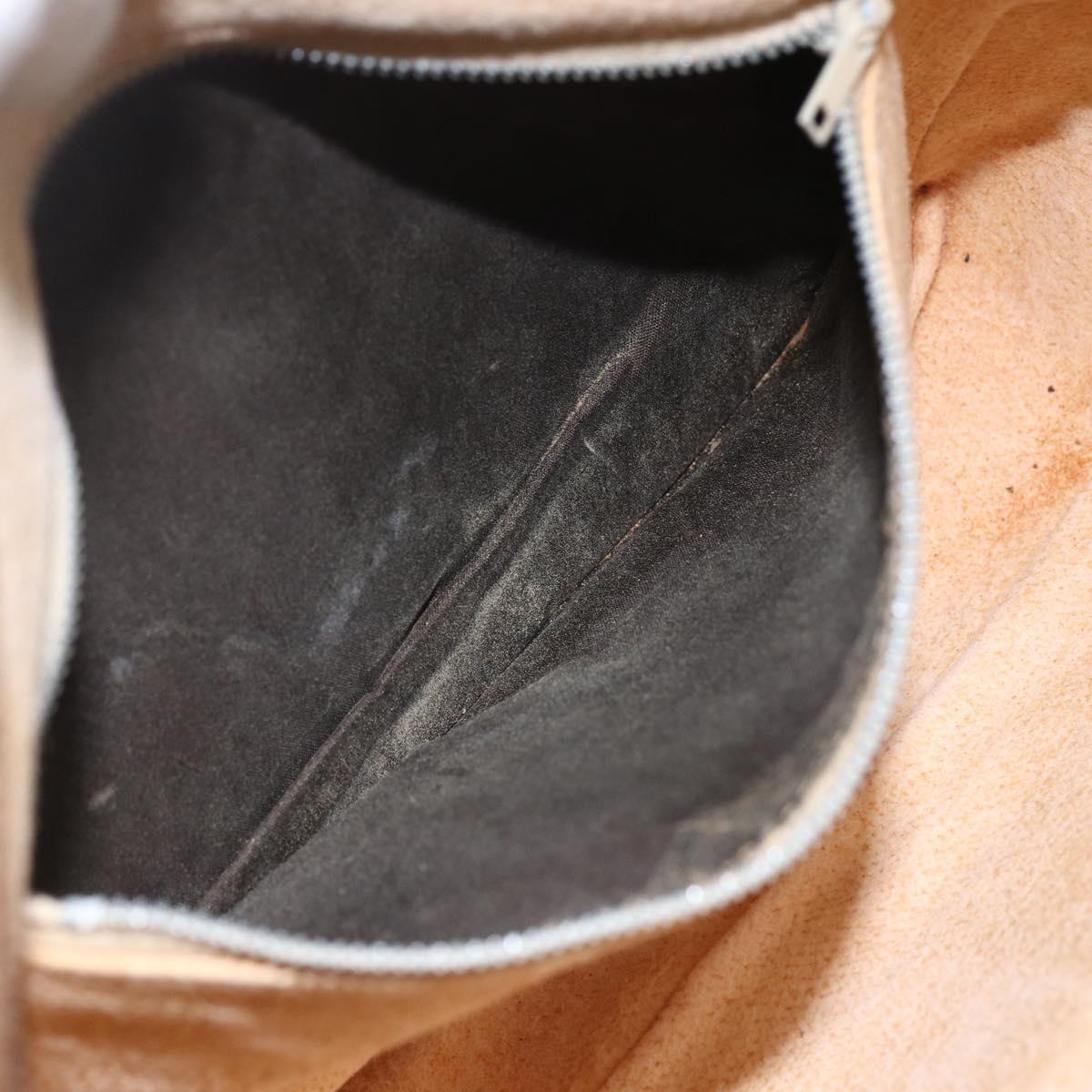 GUCCI GG Supreme Shoulder Bag PVC Beige Gold Auth 151504