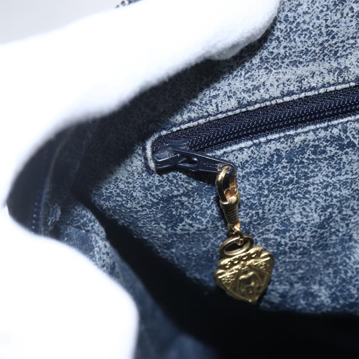 GUCCI Micro GG Supreme Hand Bag PVC Navy Gold 002 58 0033 Auth 151506