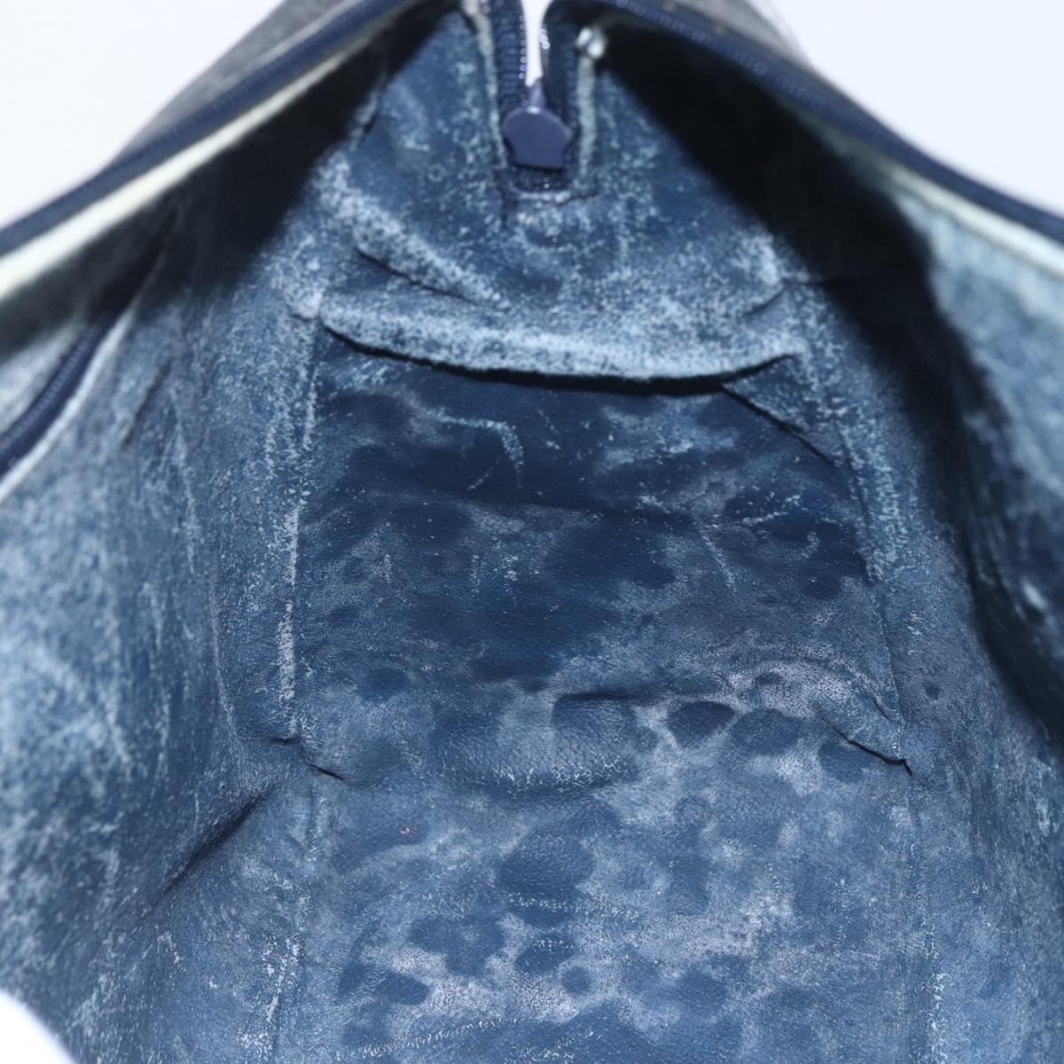 GUCCI Micro GG Supreme Hand Bag PVC Navy Gold 002 58 0033 Auth 151506