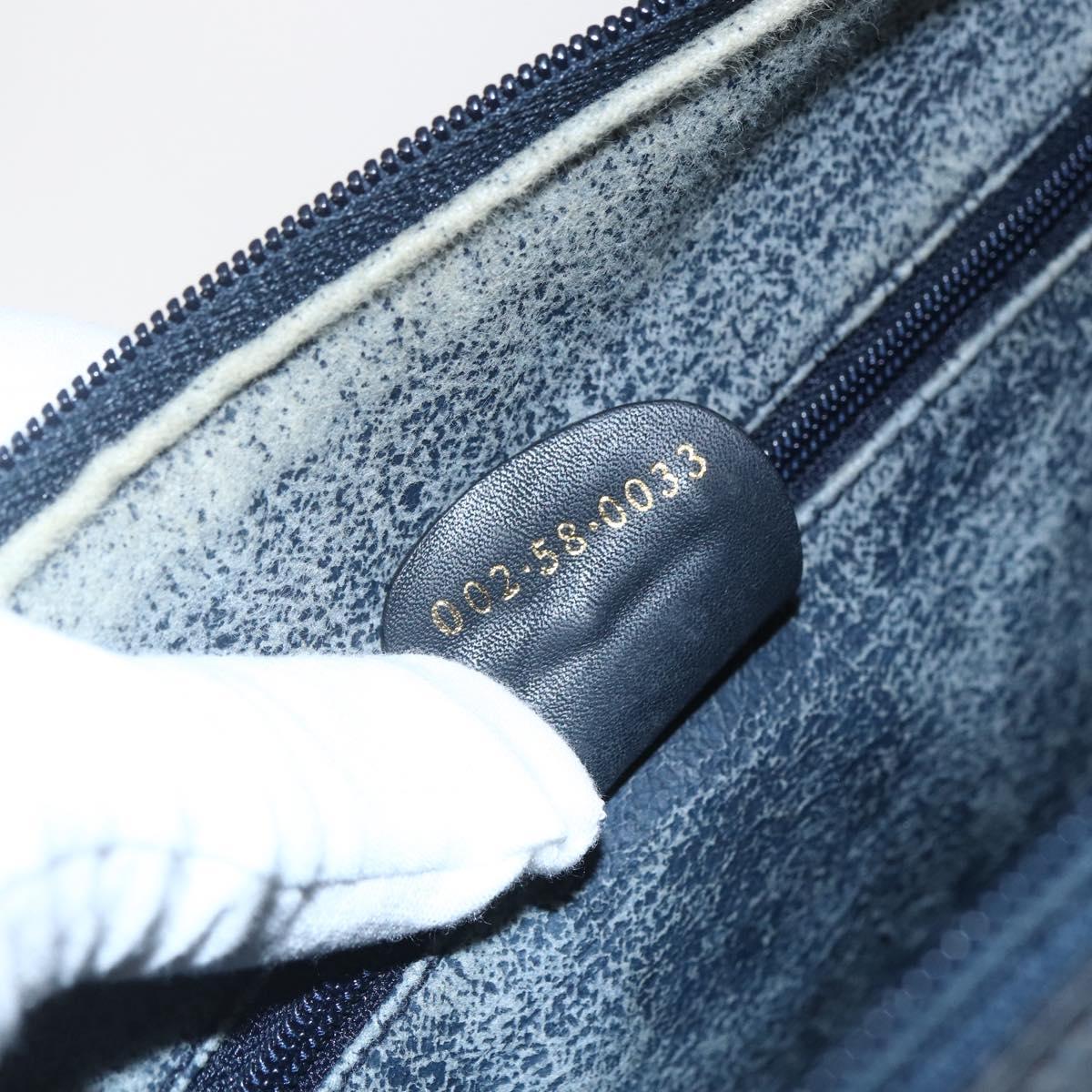 GUCCI Micro GG Supreme Hand Bag PVC Navy Gold 002 58 0033 Auth 151506