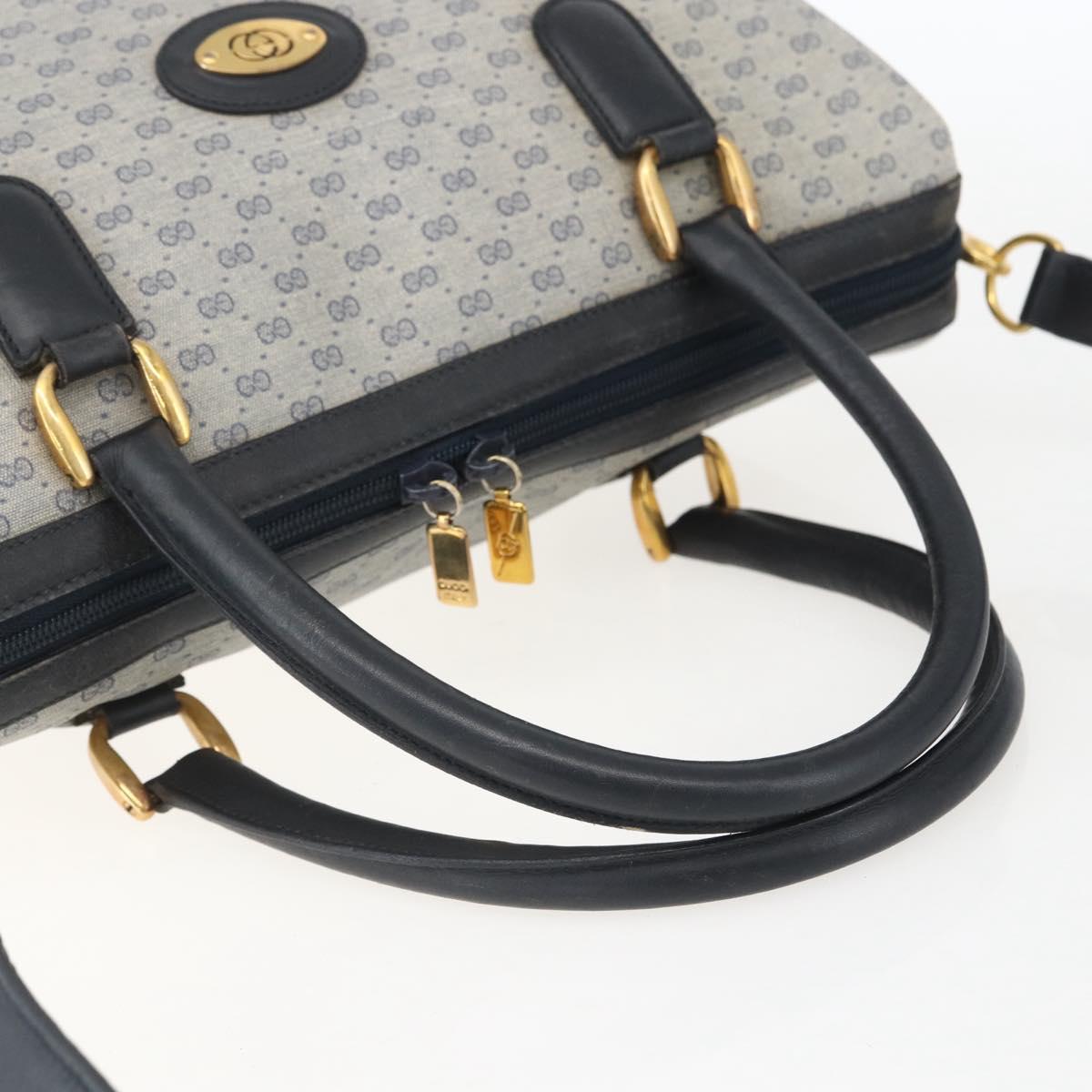 GUCCI Micro GG Supreme Hand Bag PVC Navy Gold 002 58 0033 Auth 151506