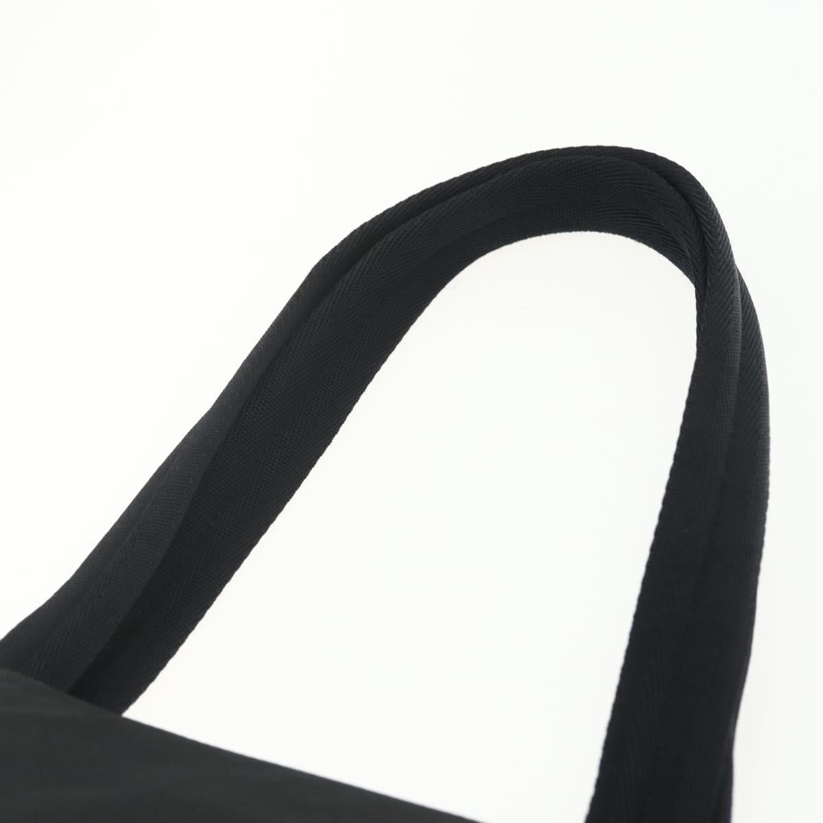 PRADA Tote Bag Nylon Black Silver Auth 151507