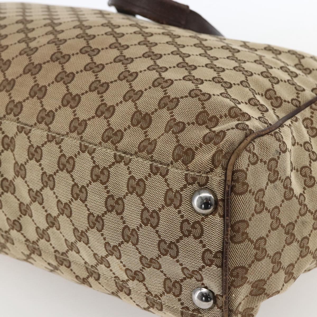 GUCCI GG Canvas Tote Bag Beige Silver 153213 Auth 151508