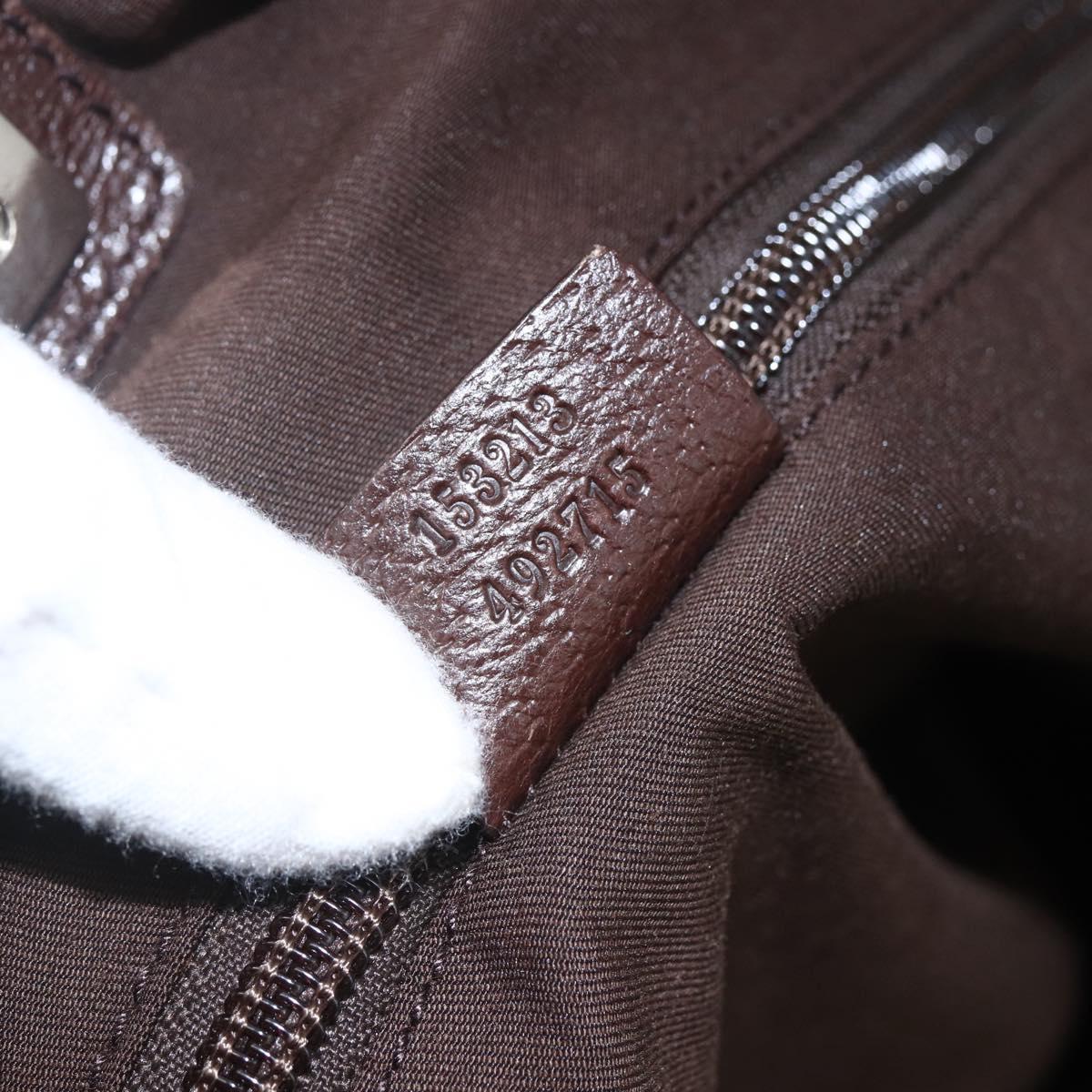 GUCCI GG Canvas Tote Bag Beige Silver 153213 Auth 151508