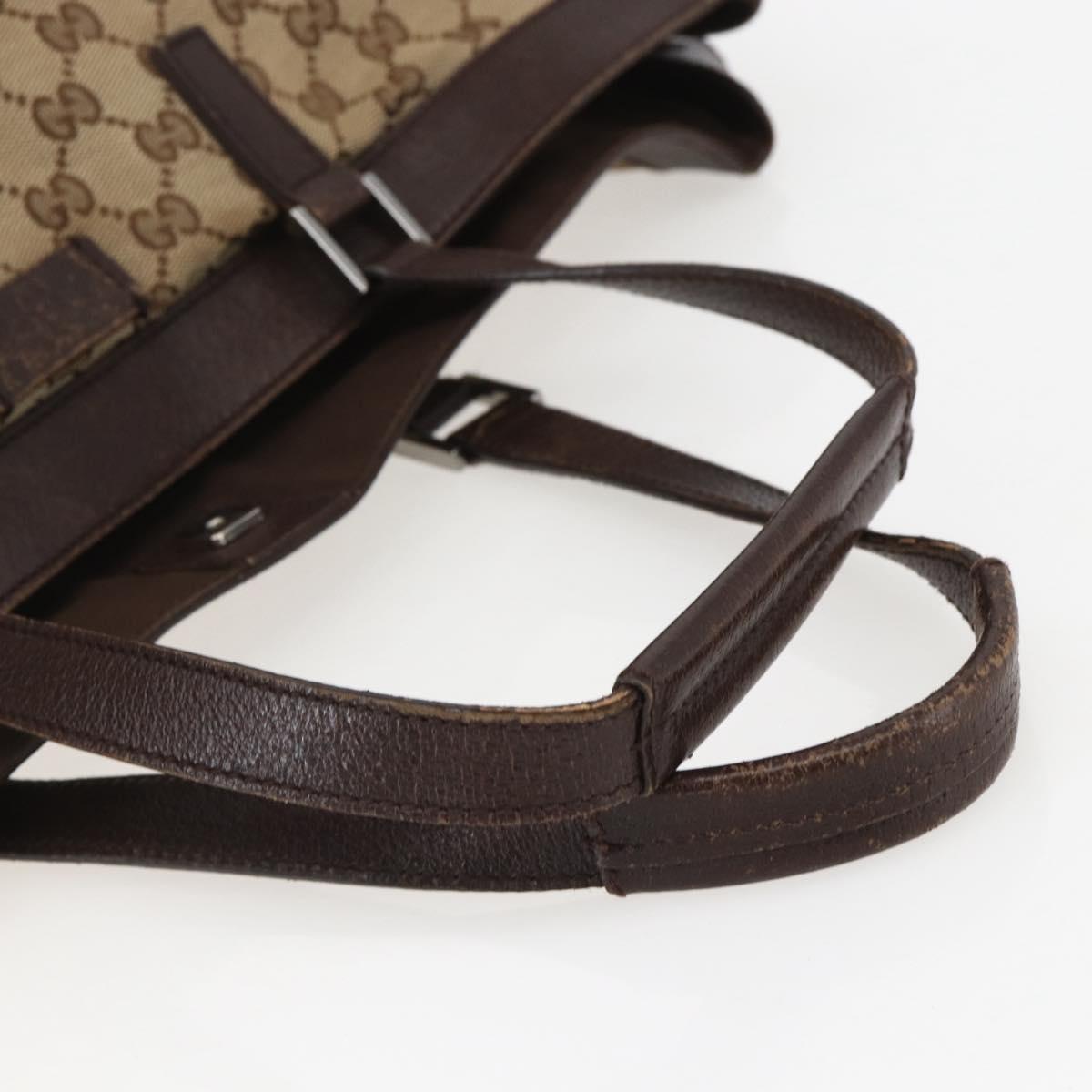 GUCCI GG Canvas Tote Bag Beige Silver 153213 Auth 151508