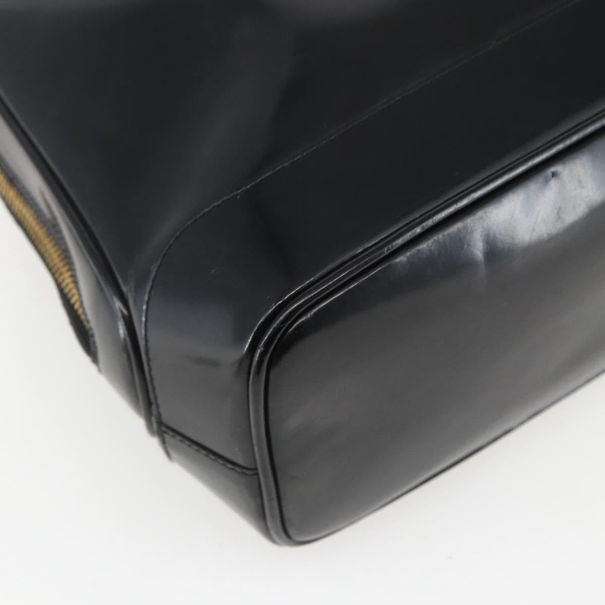 GUCCI Bamboo Shoulder Bag Patent leather Black Gold 001 2214 1649 Auth 151510