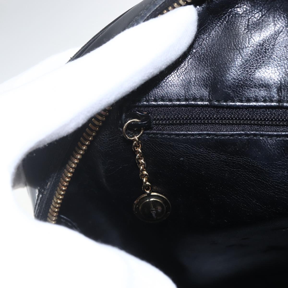 GUCCI Bamboo Shoulder Bag Patent leather Black Gold 001 2214 1649 Auth 151510