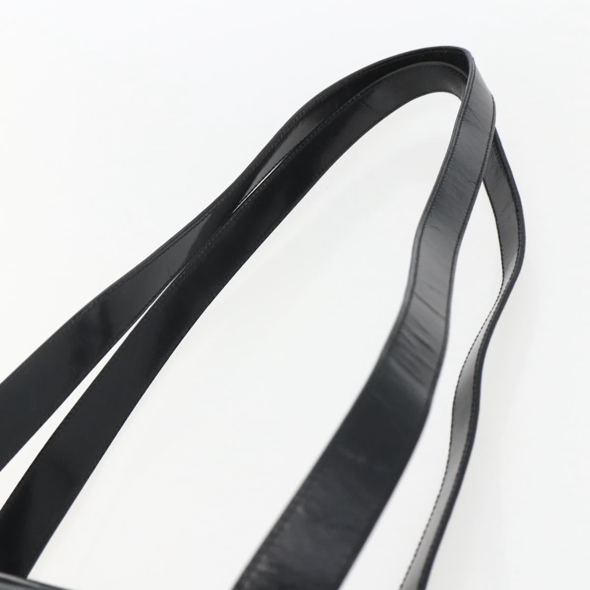 GUCCI Bamboo Shoulder Bag Patent leather Black Gold 001 2214 1649 Auth 151510